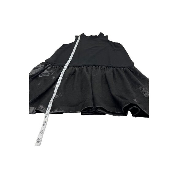 English Factory Dress Womens M Black Midi Drop Waist Satin Hem Witchy Whimsigoth - Picture 5 of 8